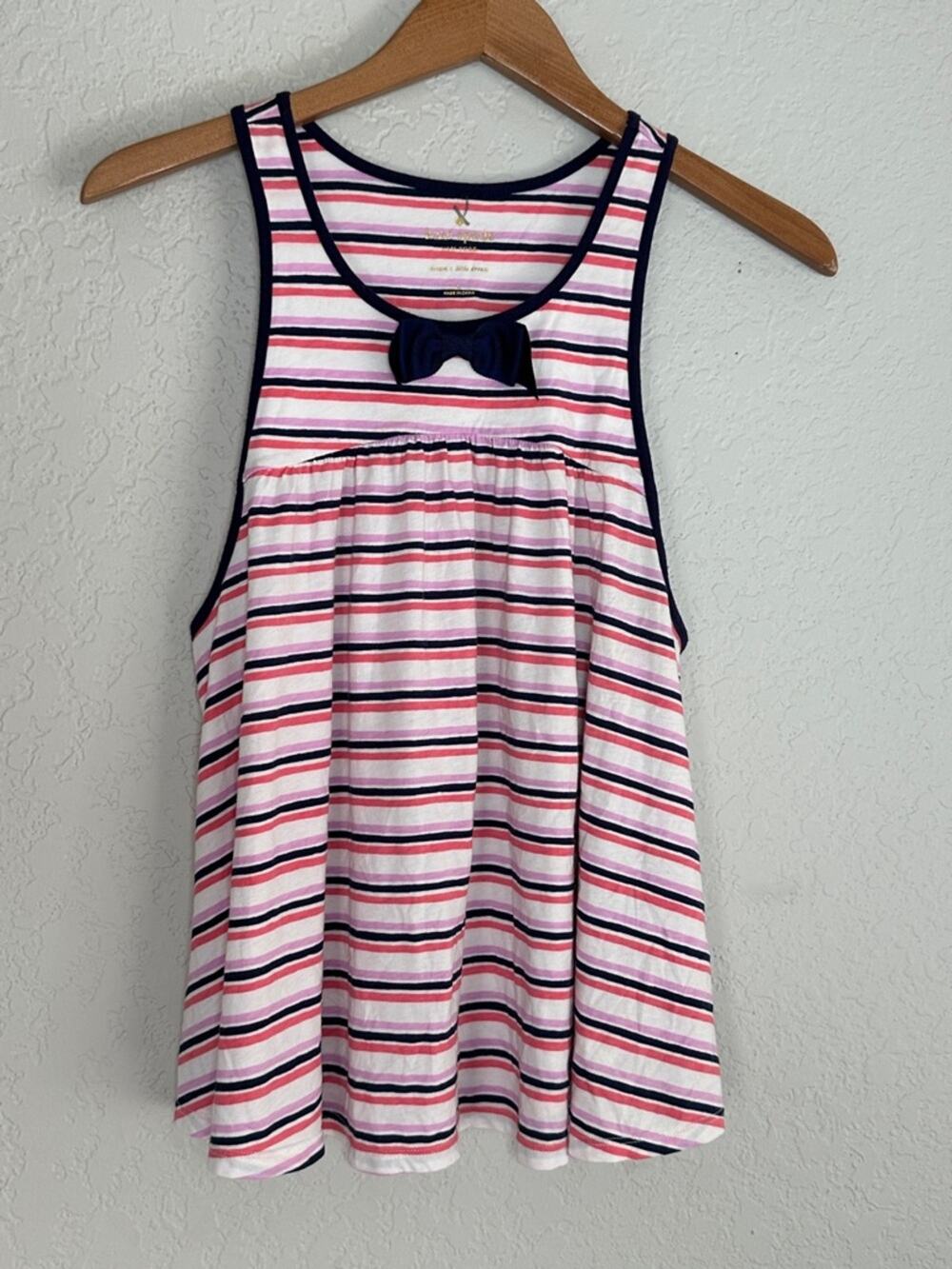 kate spade Tank Top Stripe Pink Purple White Bow Girly Feminine Summer Swing